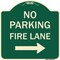 Signmission No Parking Fire Lane W/ Right Arrow Heavy-Gauge Aluminum Architectural Sign, 18" x 18", G-1818-23735 A-DES-G-1818-23735 - alternate 1